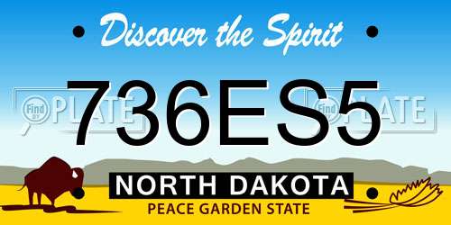 736ES5 North Dakota License Plate