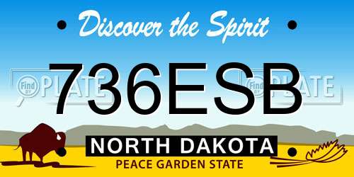 736ESB North Dakota License Plate