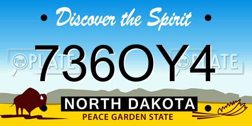 736OY4 North Dakota License Plate