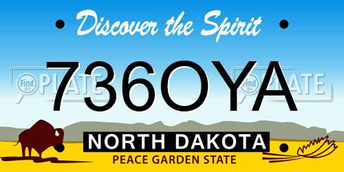736OYA North Dakota License Plate