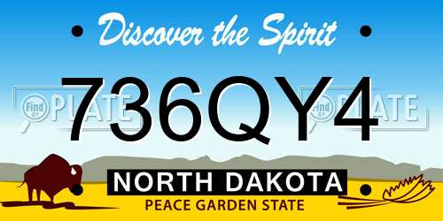 736QY4 North Dakota License Plate