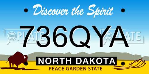 736QYA North Dakota License Plate