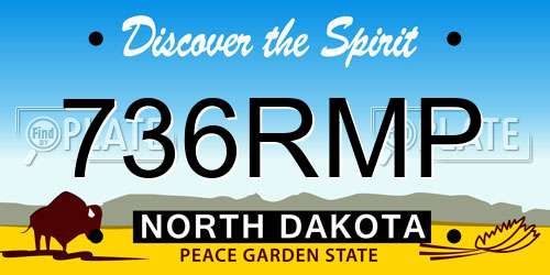 736RMP North Dakota License Plate