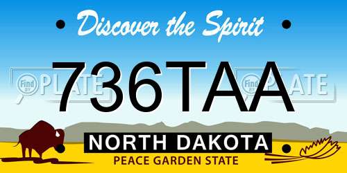 736TAA North Dakota License Plate