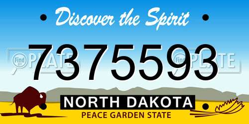 7375593 North Dakota License Plate
