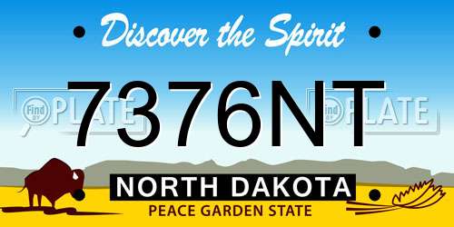 7376NT North Dakota License Plate