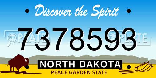 7378593 North Dakota License Plate