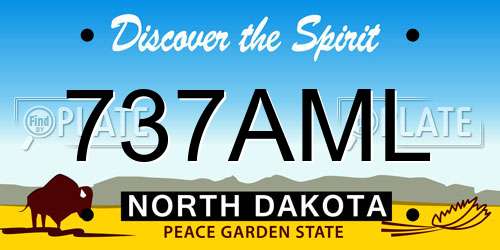 737AML North Dakota License Plate