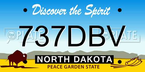 737DBV North Dakota License Plate