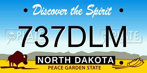 737DLM North Dakota License Plate