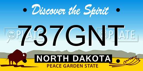 737GNT North Dakota License Plate