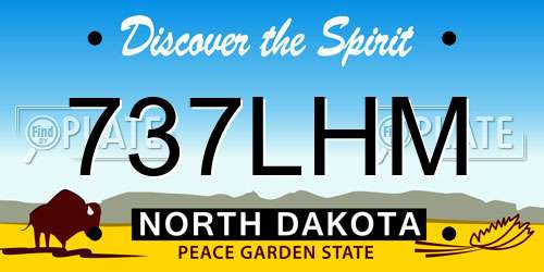 737LHM North Dakota License Plate