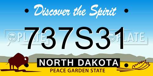 737S31 North Dakota License Plate