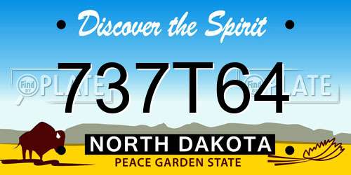 737T64 North Dakota License Plate