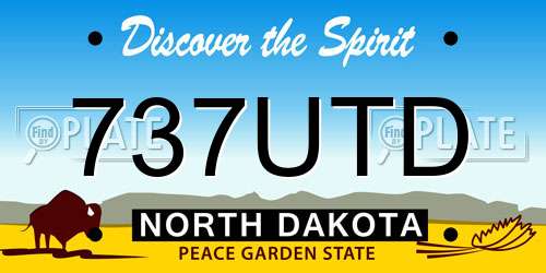 737UTD North Dakota License Plate