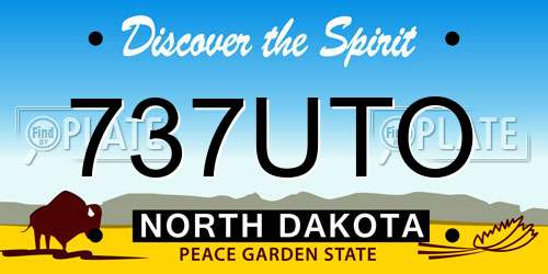 737UTO North Dakota License Plate