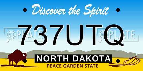 737UTQ North Dakota License Plate