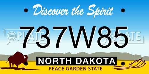 737W85 North Dakota License Plate