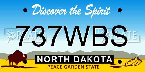 737WBS North Dakota License Plate