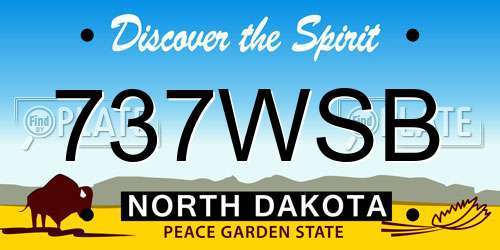 737WSB North Dakota License Plate