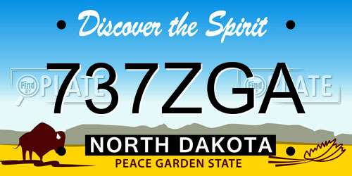 737ZGA North Dakota License Plate