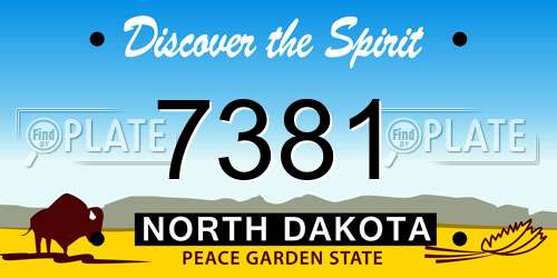 7381 North Dakota License Plate