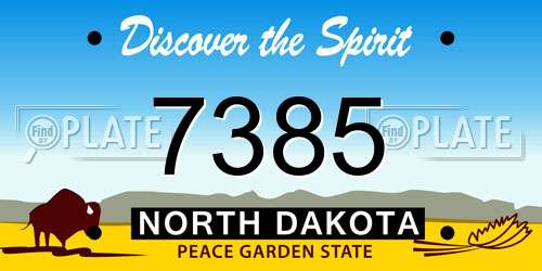 7385 North Dakota License Plate