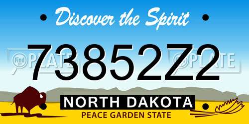 73852Z2 North Dakota License Plate