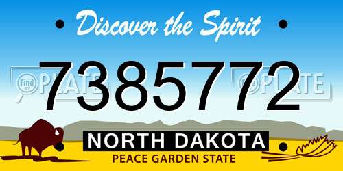 7385772 North Dakota License Plate