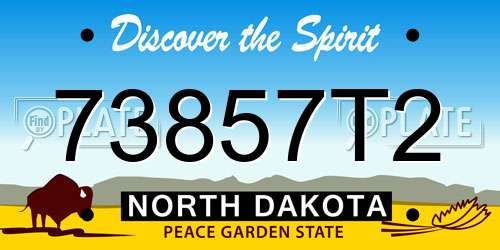 73857T2 North Dakota License Plate