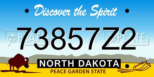 73857Z2 North Dakota License Plate