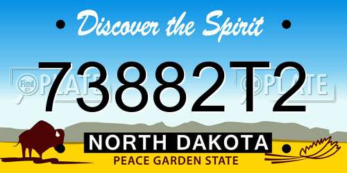 73882T2 North Dakota License Plate