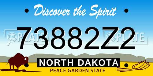 73882Z2 North Dakota License Plate