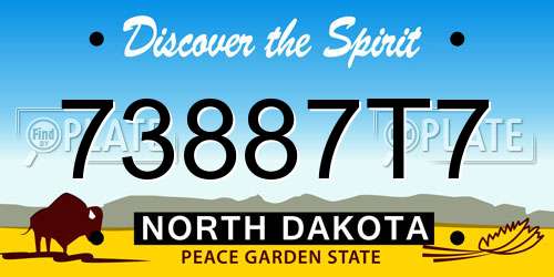 73887T7 North Dakota License Plate