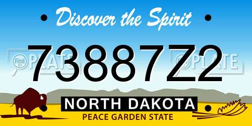 73887Z2 North Dakota License Plate