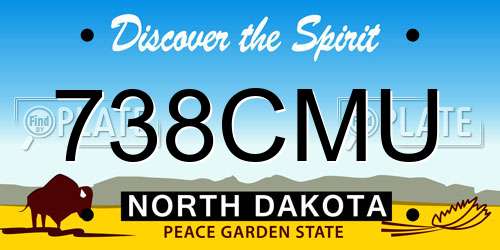 738CMU North Dakota License Plate