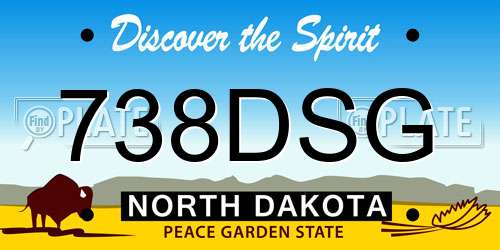 738DSG North Dakota License Plate