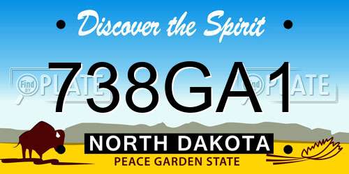 738GA1 North Dakota License Plate