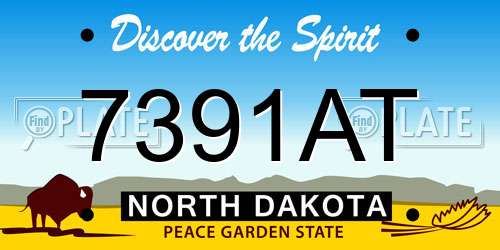 7391AT North Dakota License Plate