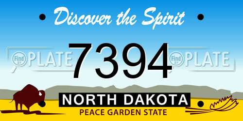 7394 North Dakota License Plate