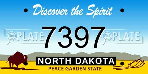 7397 North Dakota License Plate