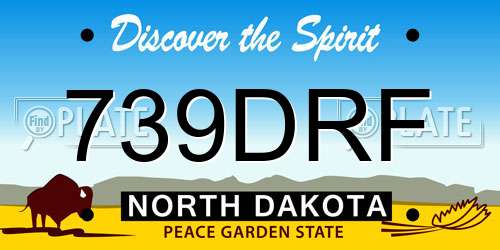 739DRF North Dakota License Plate