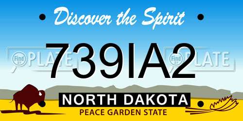 739IA2 North Dakota License Plate