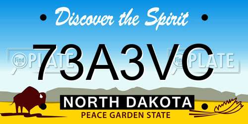 73A3VC North Dakota License Plate