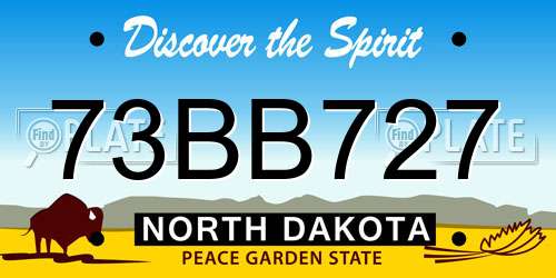 73BB727 North Dakota License Plate