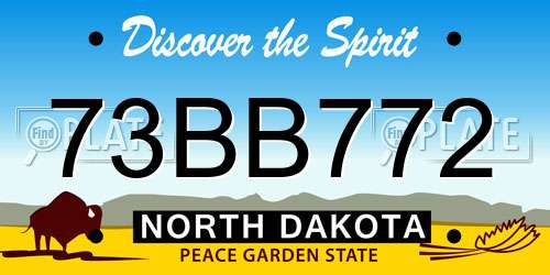 73BB772 North Dakota License Plate