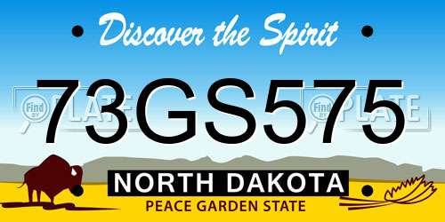 73GS575 North Dakota License Plate