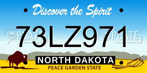 73LZ971 North Dakota License Plate