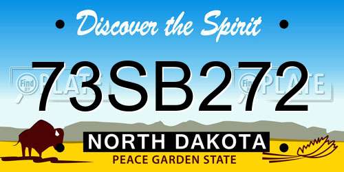 73SB272 North Dakota License Plate