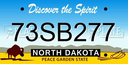 73SB277 North Dakota License Plate